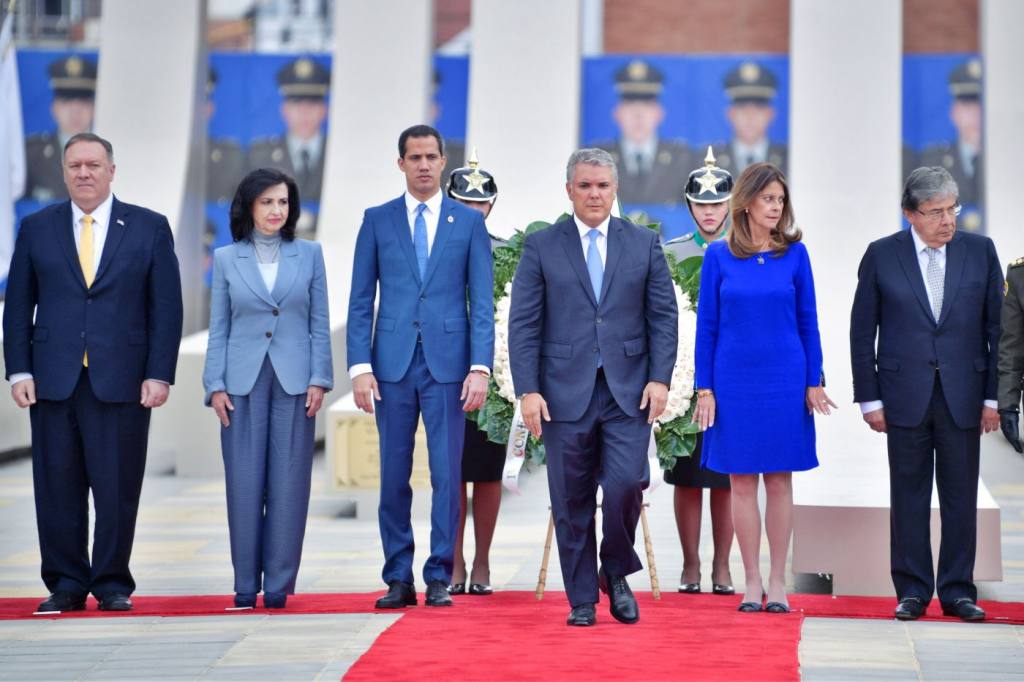 Pompeo, Duque y Guaidó en Colombia