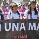 Una marcha femenina en 2021, contra el feminicidio en Nicaragua. Hoy es imposible hacerla. Foto cortesía Confidencial.